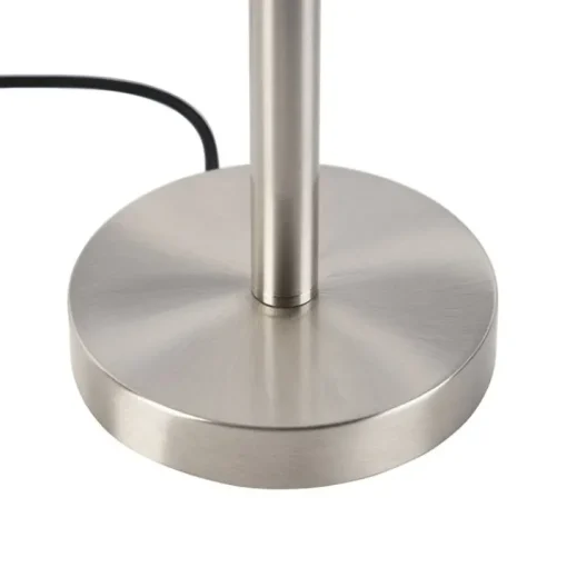 QAZQA Moderne tafellamp staal met witte kap 32 cm - Simplo
