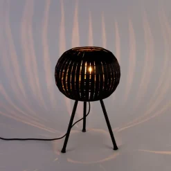 QAZQA Moderne tafellamp tripod zwart - Zoë