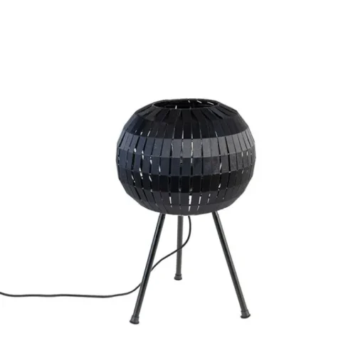 QAZQA Moderne tafellamp tripod zwart - Zoë