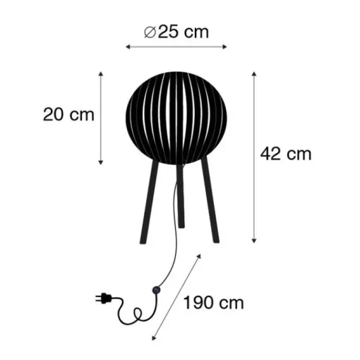 QAZQA Moderne tafellamp tripod zwart - Zoë