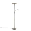 QAZQA Moderne vloerlamp staal incl. LED dimbaar met leesarm - Strela
