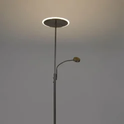 QAZQA Moderne vloerlamp staal incl. LED dimbaar met leesarm - Strela