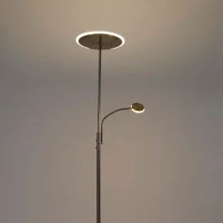 QAZQA Moderne vloerlamp staal incl. LED dimbaar met leesarm - Strela