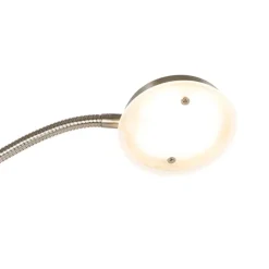 QAZQA Moderne vloerlamp staal incl. LED dimbaar met leesarm - Strela
