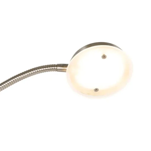 QAZQA Moderne vloerlamp staal incl. LED dimbaar met leesarm - Strela