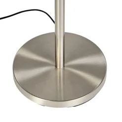 QAZQA Moderne vloerlamp staal met zwarte kap 45 cm - Simplo