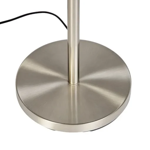 QAZQA Moderne vloerlamp staal met zwarte kap 45 cm - Simplo