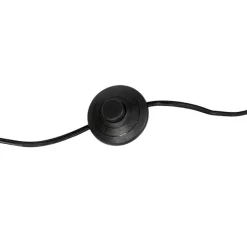 QAZQA Moderne vloerlamp staal met zwarte kap 45 cm - Simplo