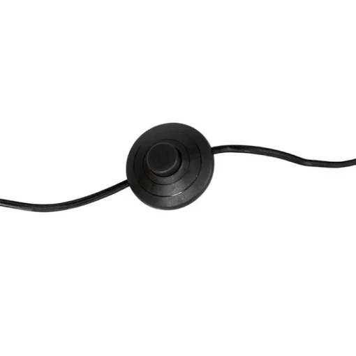 QAZQA Moderne vloerlamp staal met zwarte kap 45 cm - Simplo