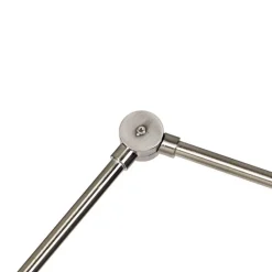 QAZQA Moderne vloerlamp staal met kap zwart linnen 45 cm - Editor