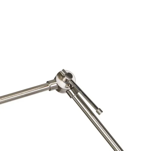 QAZQA Moderne vloerlamp staal met kap zwart linnen 45 cm - Editor