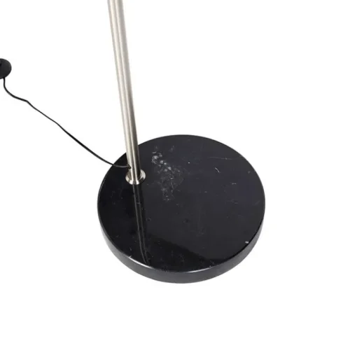 QAZQA Moderne vloerlamp staal met kap zwart linnen 45 cm - Editor
