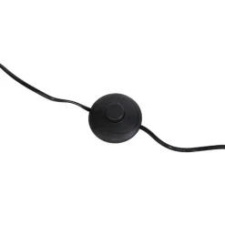QAZQA Moderne vloerlamp staal met kap zwart linnen 45 cm - Editor