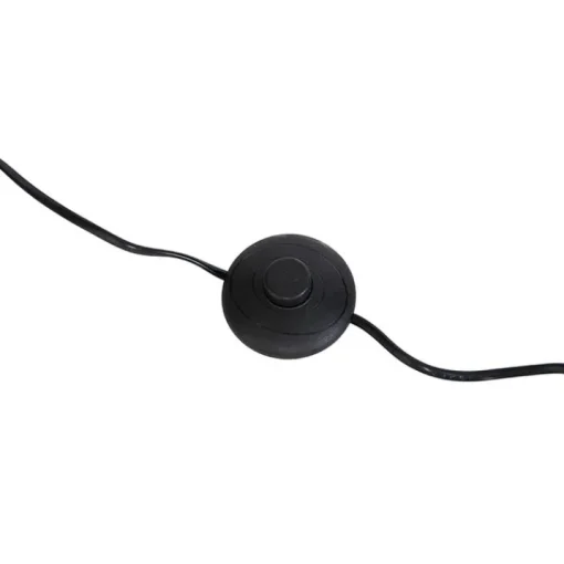 QAZQA Moderne vloerlamp staal met kap zwart linnen 45 cm - Editor