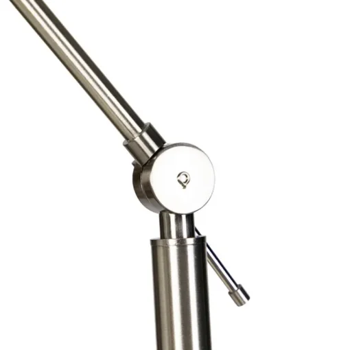 QAZQA Moderne vloerlamp staal met kap zwart linnen 45 cm - Editor