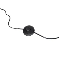 QAZQA Moderne vloerlamp zwart met kap goud 50 cm - Editor