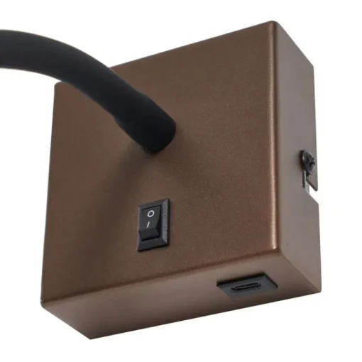 QAZQA Moderne wandlamp brons met USB-C - Gosna