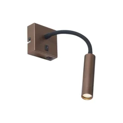 QAZQA Moderne wandlamp brons met USB-C - Gosna