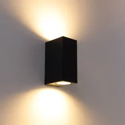 QAZQA Moderne wandlamp donkergrijs 2-lichts IP44 - Baleno