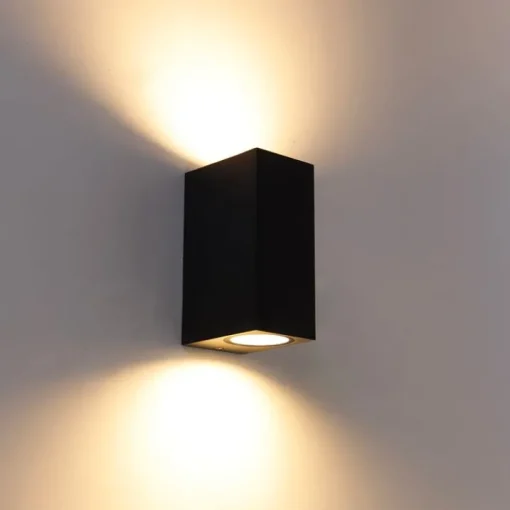 QAZQA Moderne wandlamp donkergrijs 2-lichts IP44 - Baleno
