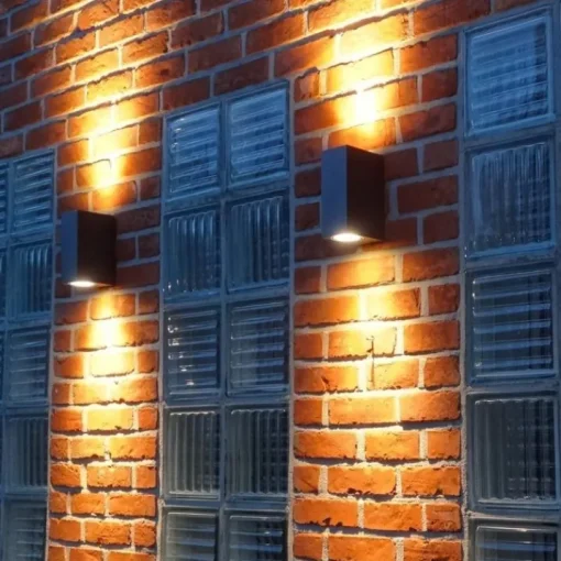 QAZQA Moderne wandlamp donkergrijs 2-lichts IP44 - Baleno