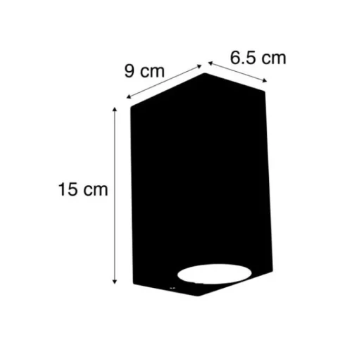 QAZQA Moderne wandlamp donkergrijs 2-lichts IP44 - Baleno