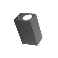 QAZQA Moderne wandlamp donkergrijs 2-lichts IP44 - Baleno