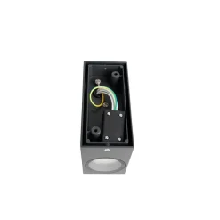 QAZQA Moderne wandlamp donkergrijs 2-lichts IP44 - Baleno