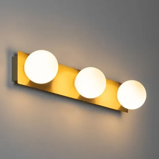 QAZQA Moderne wandlamp goud 48 cm IP44 3-lichts - Cederic