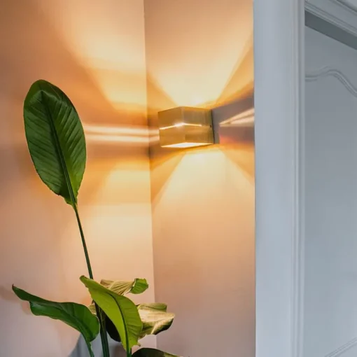QAZQA Moderne wandlamp goud 9,7 cm - Transfer Groove