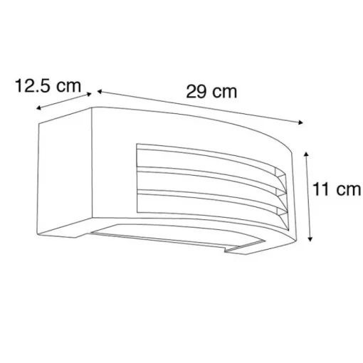 QAZQA Moderne wandlamp grijs IP44 - Hurricane 1