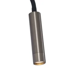 QAZQA Moderne wandlamp gunmetal met USB-C - Gosna