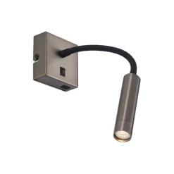 QAZQA Moderne wandlamp gunmetal met USB-C - Gosna