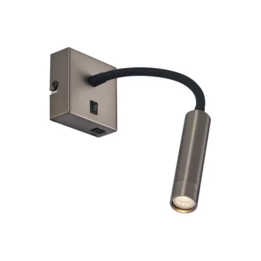 QAZQA Moderne wandlamp gunmetal met USB-C - Gosna