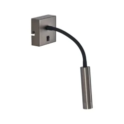 QAZQA Moderne wandlamp gunmetal met USB-C - Gosna
