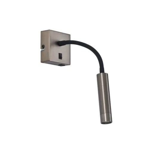 QAZQA Moderne wandlamp gunmetal met USB-C - Gosna