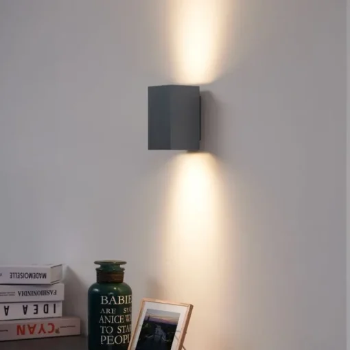 QAZQA Moderne wandlamp gunmetal vierkant 2-lichts GU10 50mm - Sandy