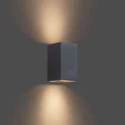 QAZQA Moderne wandlamp gunmetal vierkant 2-lichts GU10 50mm - Sandy
