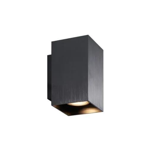 QAZQA Moderne wandlamp gunmetal vierkant 2-lichts GU10 50mm - Sandy