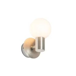 QAZQA Moderne wandlamp staal IP44 - Cederic Up
