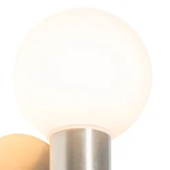 QAZQA Moderne wandlamp staal IP44 - Cederic Up