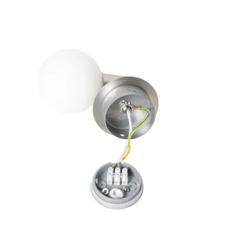 QAZQA Moderne wandlamp staal IP44 - Cederic Up