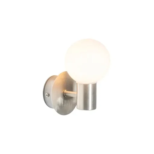 QAZQA Moderne wandlamp staal IP44 - Cederic Up