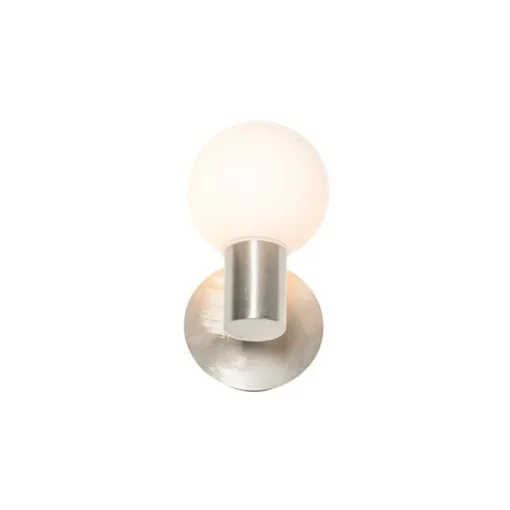 QAZQA Moderne wandlamp staal IP44 - Cederic Up
