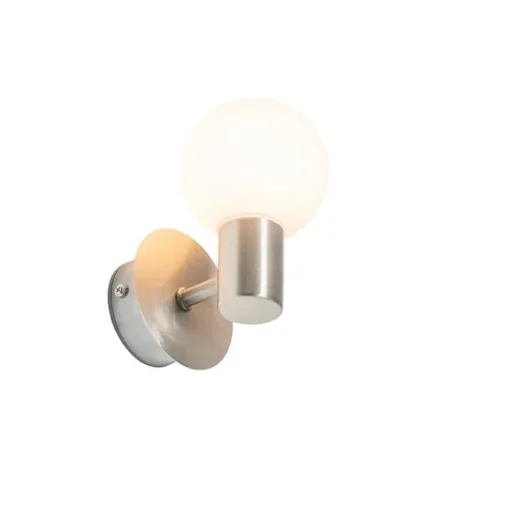 QAZQA Moderne wandlamp staal IP44 - Cederic Up