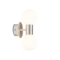 QAZQA Moderne wandlamp staal IP44 2-lichts - Cederic