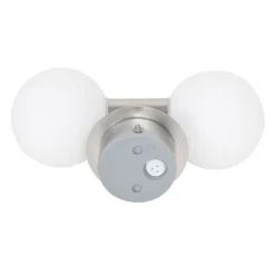 QAZQA Moderne wandlamp staal IP44 2-lichts - Cederic