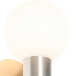 QAZQA Moderne wandlamp staal IP44 2-lichts - Cederic