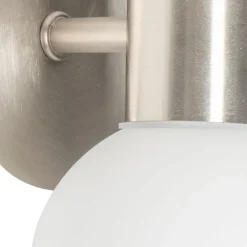 QAZQA Moderne wandlamp staal IP44 2-lichts - Cederic