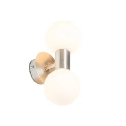 QAZQA Moderne wandlamp staal IP44 2-lichts - Cederic